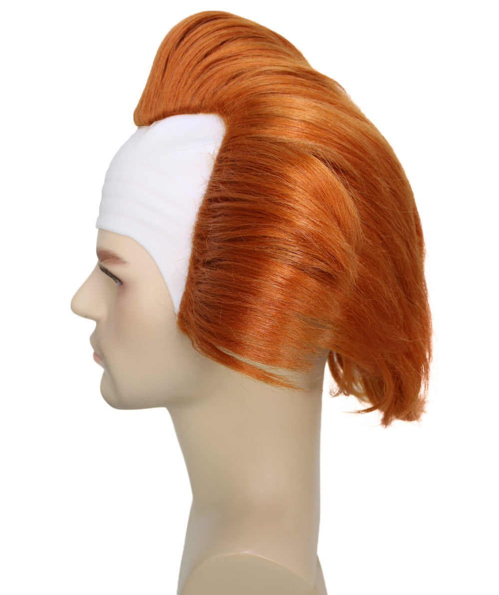 Mad Clown Horror Wig | Men's The Dancing Clown Orange Bald Cap