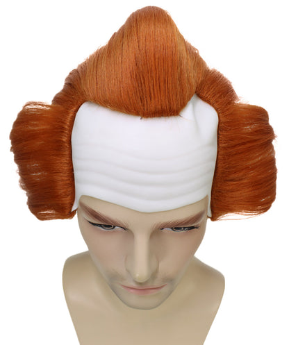 Mad Clown Horror Wig | Men's The Dancing Clown Orange Bald Cap