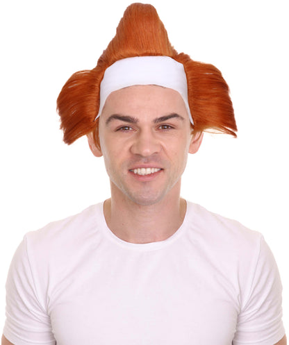 Mad Clown Horror Wig | Men's The Dancing Clown Orange Bald Cap