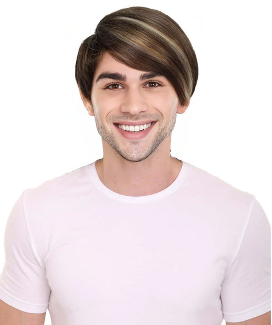 HPO  Men's TV Show Funny Guy Light Brown Dark Blonde Highlights Wig