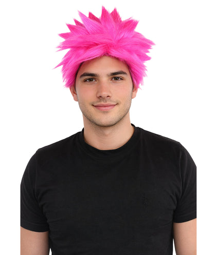 HPO Adult Men's Japanese Superhero Manga Spiky Wig |  Multi Color Options
