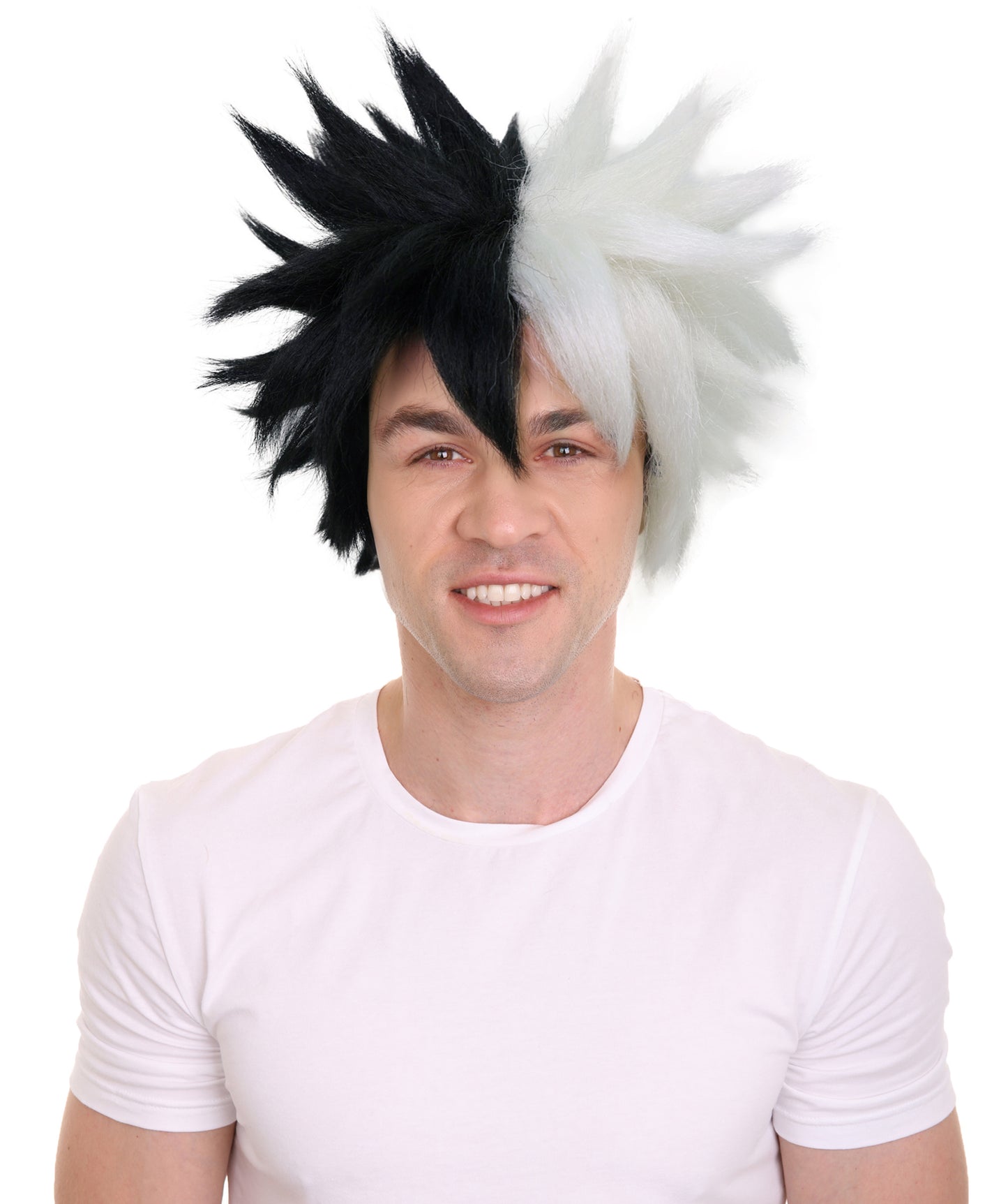 HPO Men's Japanese Superhero Manga Dark-green Spiked Wig