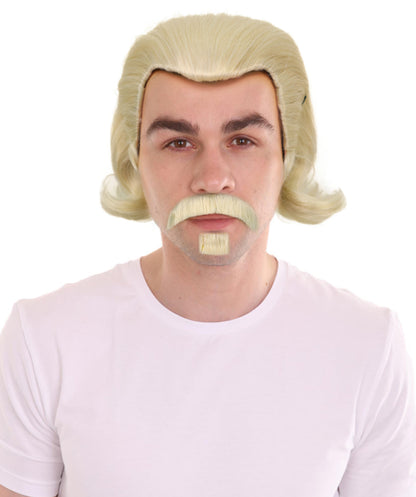 Men's Black Slick Back Dutch Van Der Linde Wig – Red Dead Redemption Inspired Costume Wig for Cosplay & Halloween – Realistic Long Curly Slick Back Hair Wig for Men