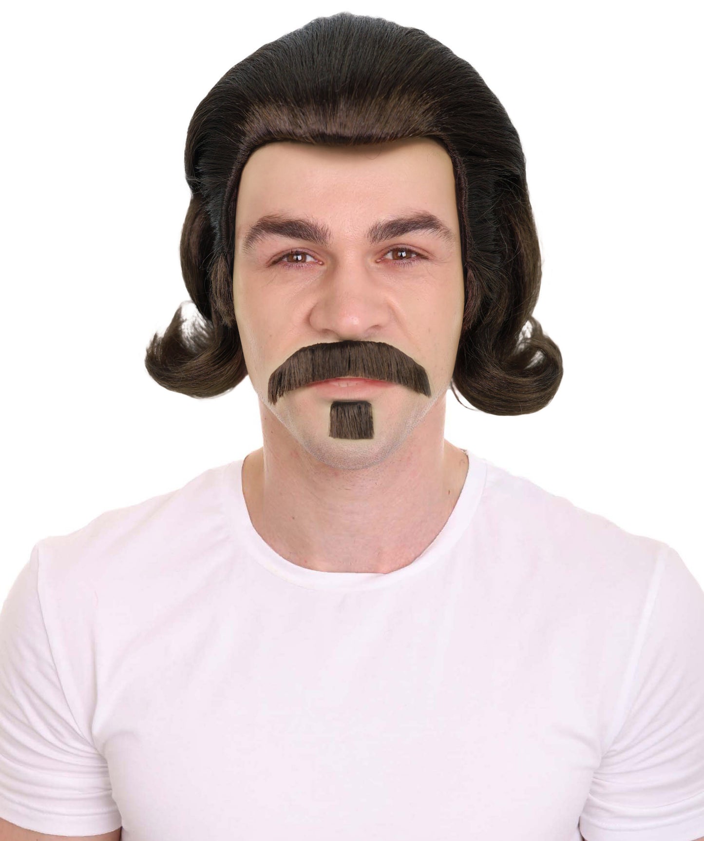 Men's Black Slick Back Dutch Van Der Linde Wig – Red Dead Redemption Inspired Costume Wig for Cosplay & Halloween – Realistic Long Curly Slick Back Hair Wig for Men