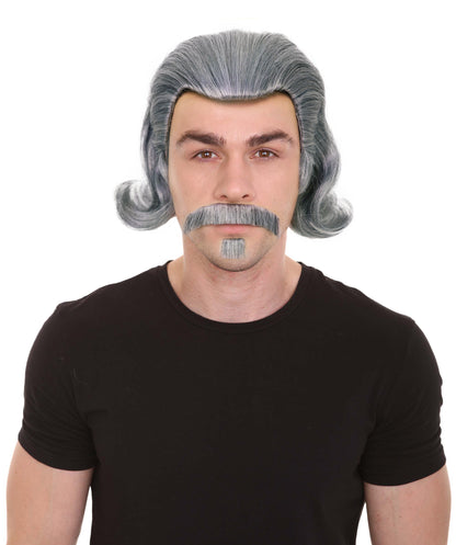 Men's Black Slick Back Dutch Van Der Linde Wig – Red Dead Redemption Inspired Costume Wig for Cosplay & Halloween – Realistic Long Curly Slick Back Hair Wig for Men