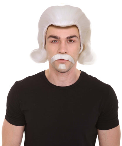 Men's Black Slick Back Dutch Van Der Linde Wig – Red Dead Redemption Inspired Costume Wig for Cosplay & Halloween – Realistic Long Curly Slick Back Hair Wig for Men