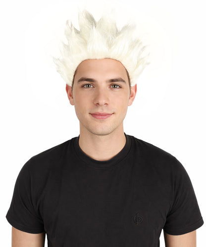 HPO Men’s Anime Young Ninja Nine Tail Yellow Blonde Spiky Wig