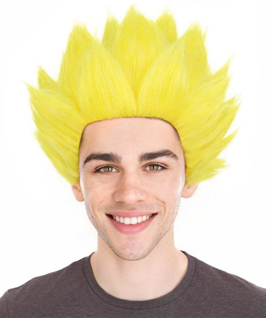 HPO Men’s Anime Young Ninja Nine Tail Yellow Blonde Spiky Wig