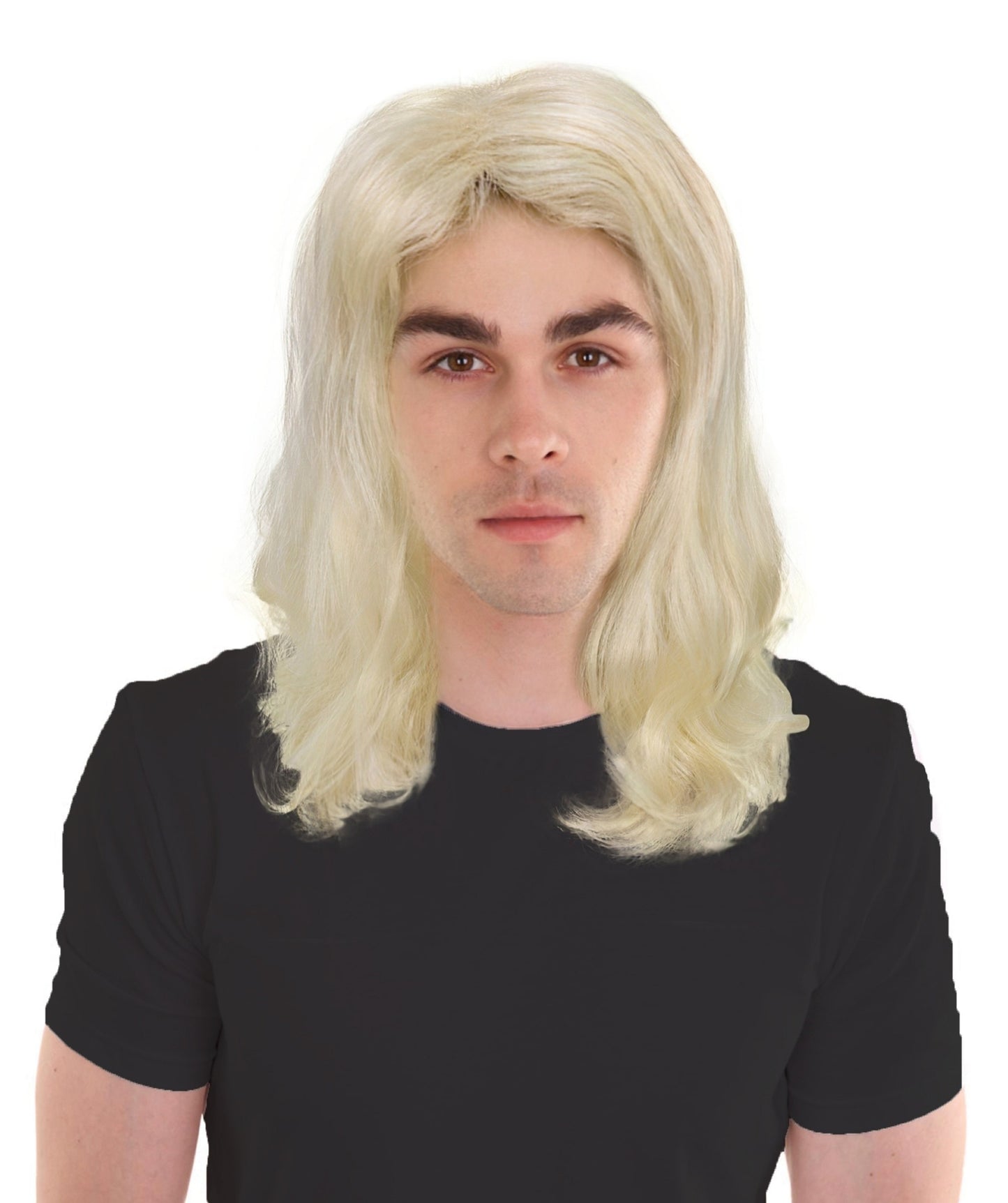 Men's Brown Barebone Medium Wavy Wig | Multicolor Options | Best for Halloween | Flame-retardant Synthetic Fiber