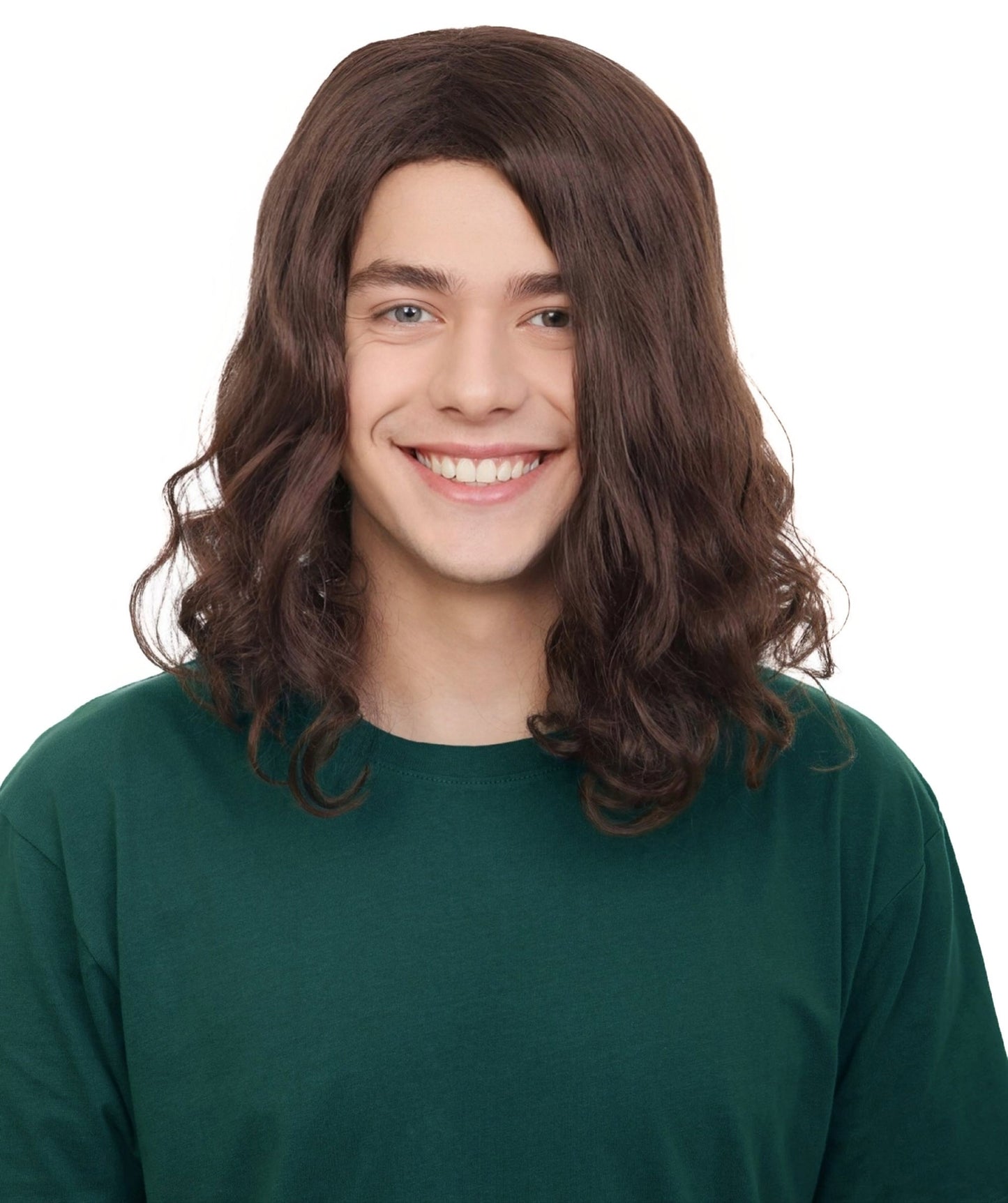 Men's Brown Barebone Medium Wavy Wig | Multicolor Options | Best for Halloween | Flame-retardant Synthetic Fiber