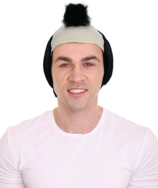 Men's Short Black Japanese Warrior Wig | Perfect for | Flame-retardant Synthetic Fiber