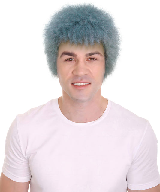 HPO Men's Anime Antagonist Light blue Color Short Bob Wig| Perfect for Halloween| Flame-retardant Synthetic Fiber