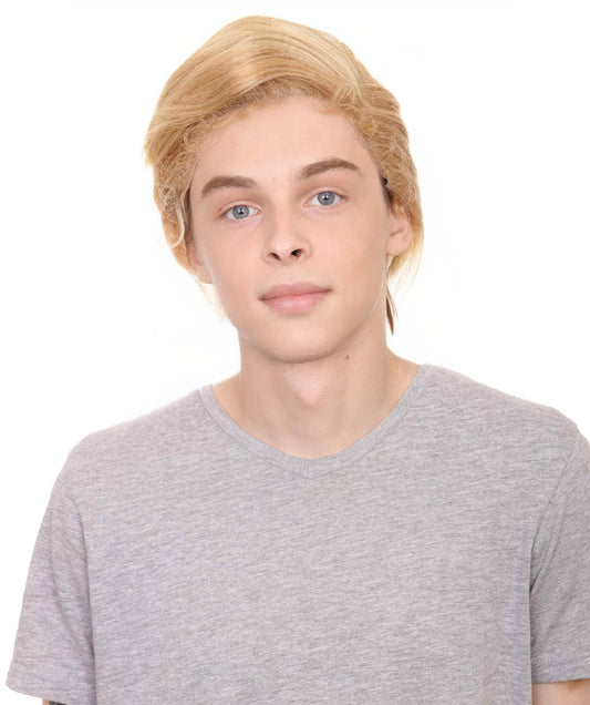HPO President Men's Wigs Heat Resistant Fiber & Lace Front  Blonde Color Wig,Premium Breathable Capless Cap