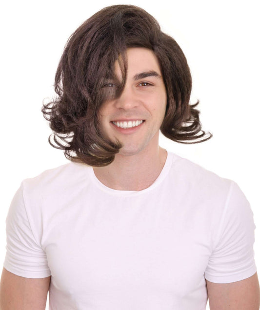 HPO Men's Comedy Movie Character Layered Textured Hair Wig I Flame-retardant Synthetic Fiber