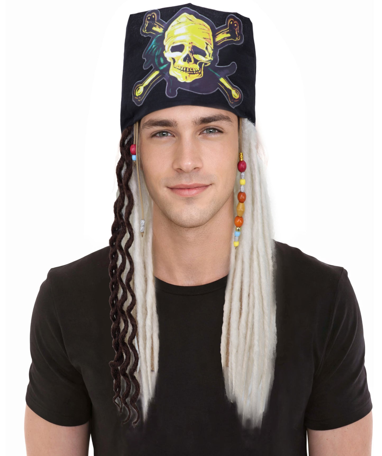 HPO Men's Pirate Dreadlocks Multicolor Options Wig | Halloween and Cosplay Wig | Flame-retardant Synthetic Fiber