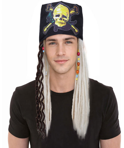 HPO Men's Pirate Dreadlocks Multicolor Options Wig | Halloween and Cosplay Wig | Flame-retardant Synthetic Fiber