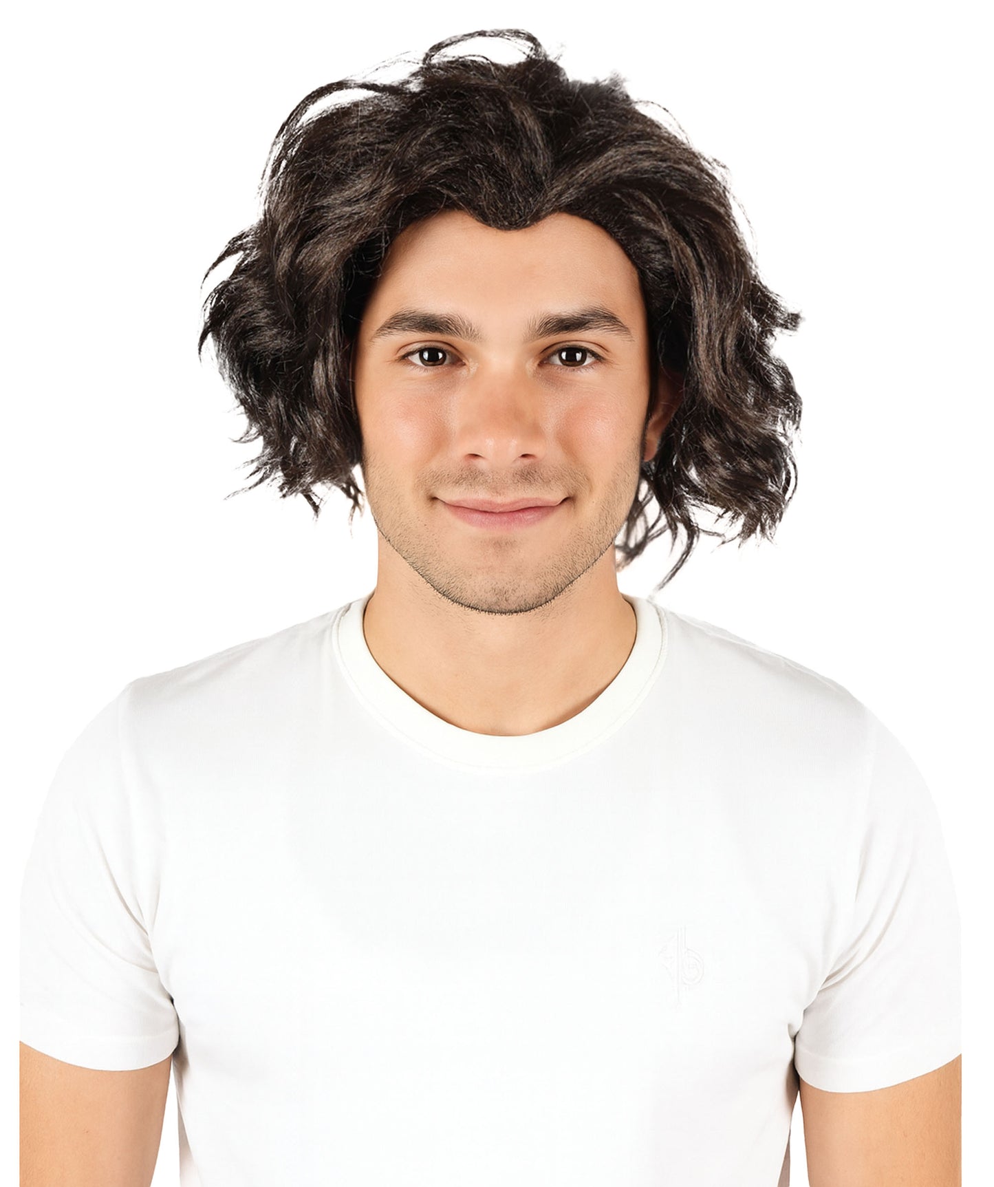 HPO Men The Desert Prince Brown Wig set Channeling Regal Elegance for Party and Halloween Breathable Capless Cap With Flame-retardant Synthetic Fiber