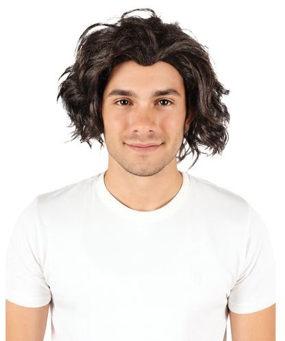 HPO Men The Desert Prince Brown Wig set Channeling Regal Elegance for Party and Halloween Breathable Capless Cap With Flame-retardant Synthetic Fiber
