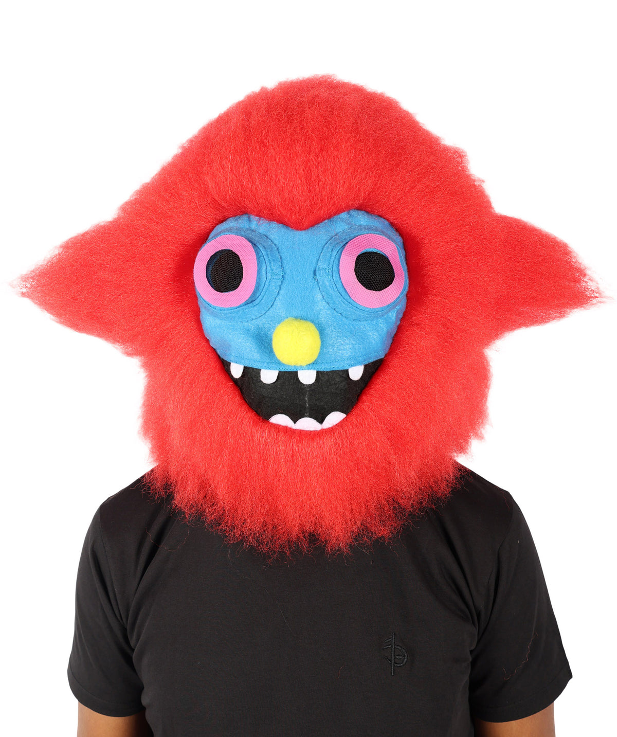 HPO Unisex Red Furry Monster Costume Set Full-Body Plush Cosplay Suit with Mask & Oversized Feet| Perfect for Halloween| Flame-retardant Synthetic Fabric