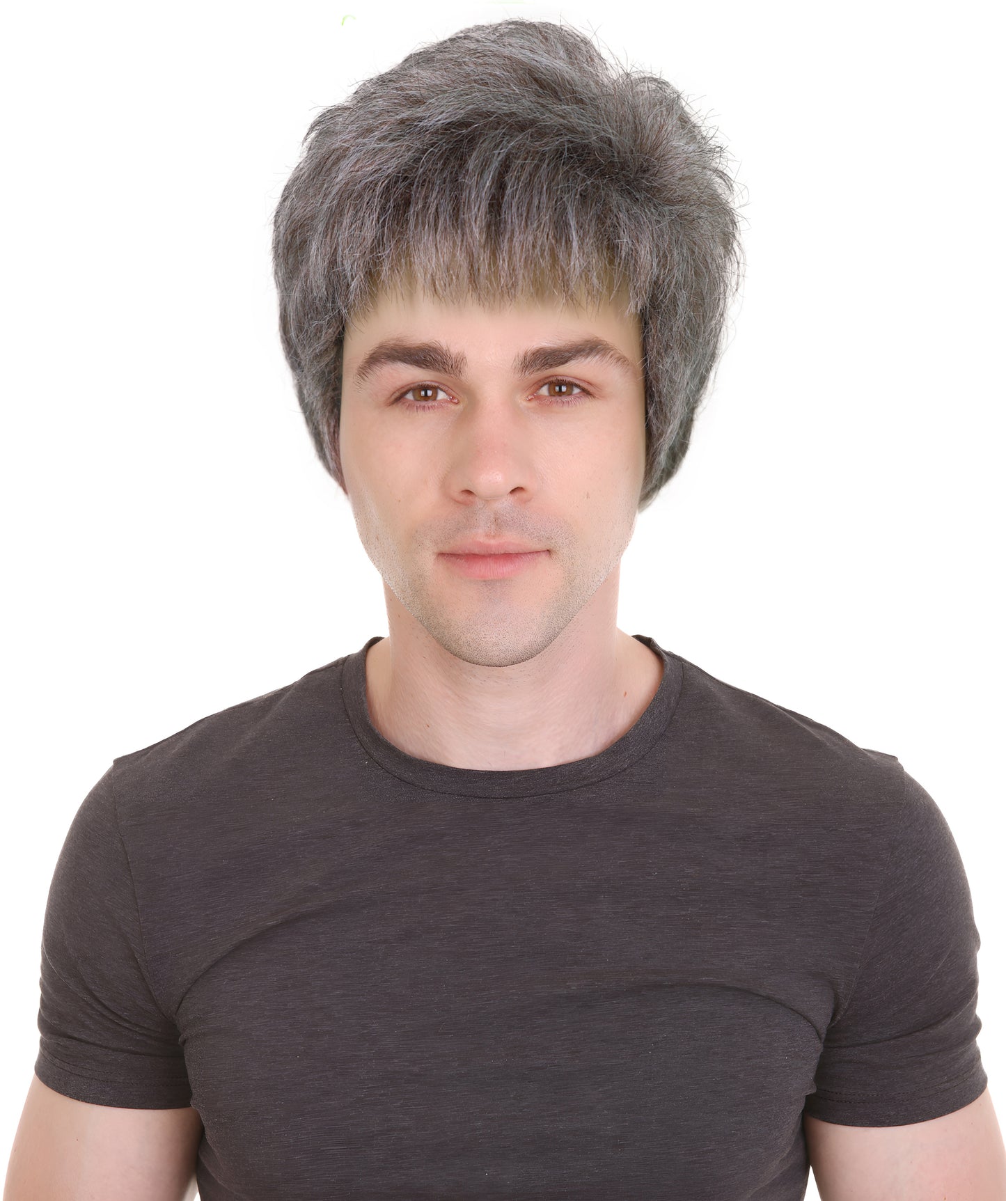 HPO Men's 80'S Rock Star Noel Gallagher-Inspired Short Wavy Copper Blonde Wigs, Exceptional Synthetic Wig Ideal for Party & Halloween, Breathable Caples Cap Flame-Retardant Synthetic Fiber Hair