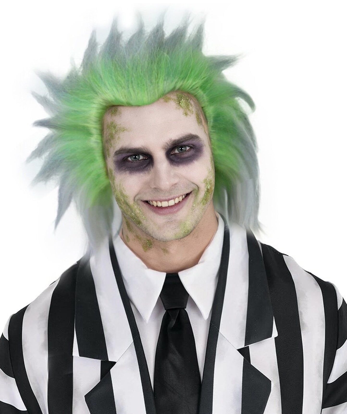 HPO Adult Male STND Wig Beetle Juice – Multiple Striped Wavy Wigs, Perfect for Halloween and Cosplay, Theater & Timeless Character Looks