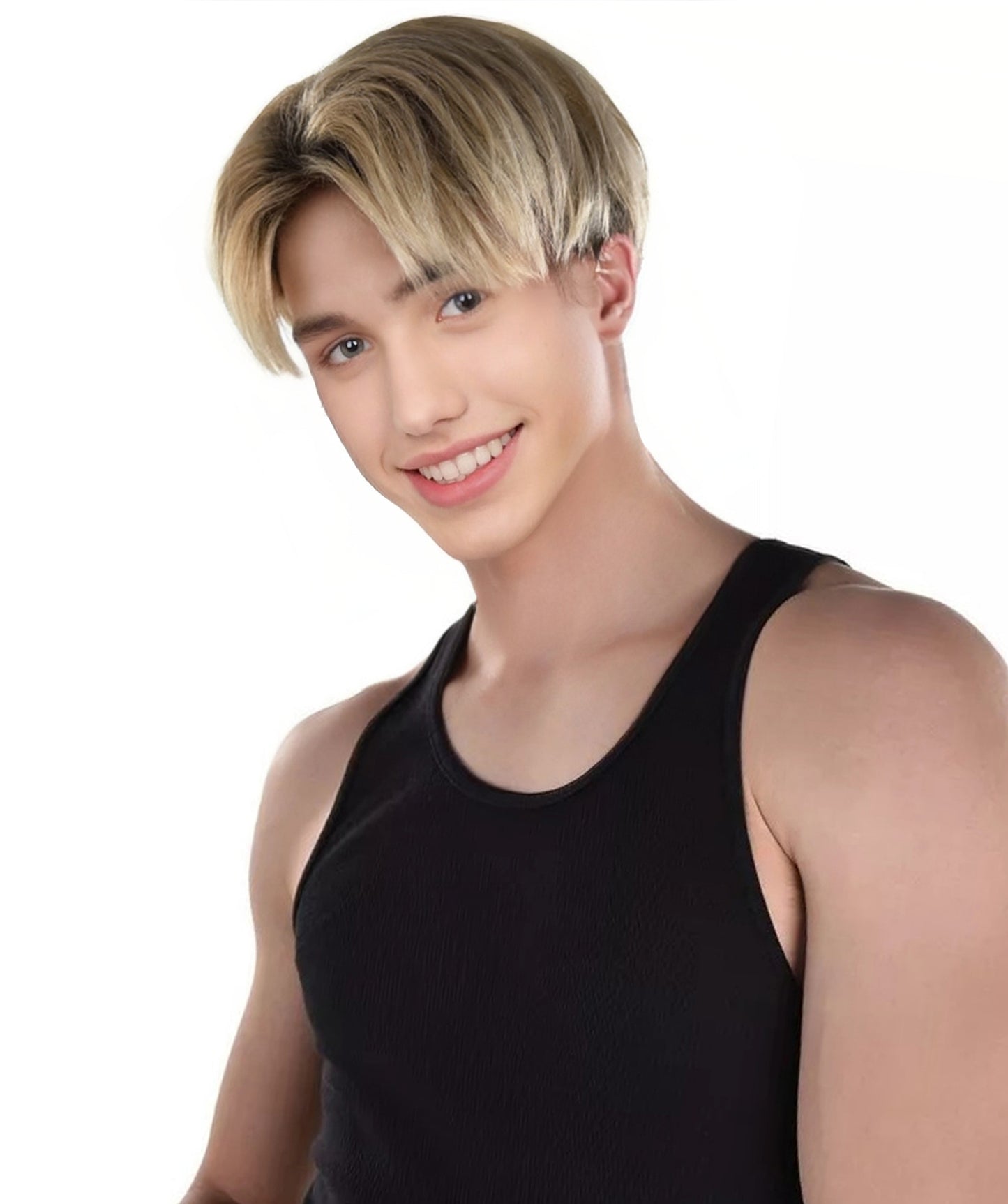 HPO Adult Male WIG 90's Heartthrob – Short Blonde Wig Light weight Synthetic Fiber, Perfect for 90s-Themed Costumes, Halloween Cosplay and Retro Parties