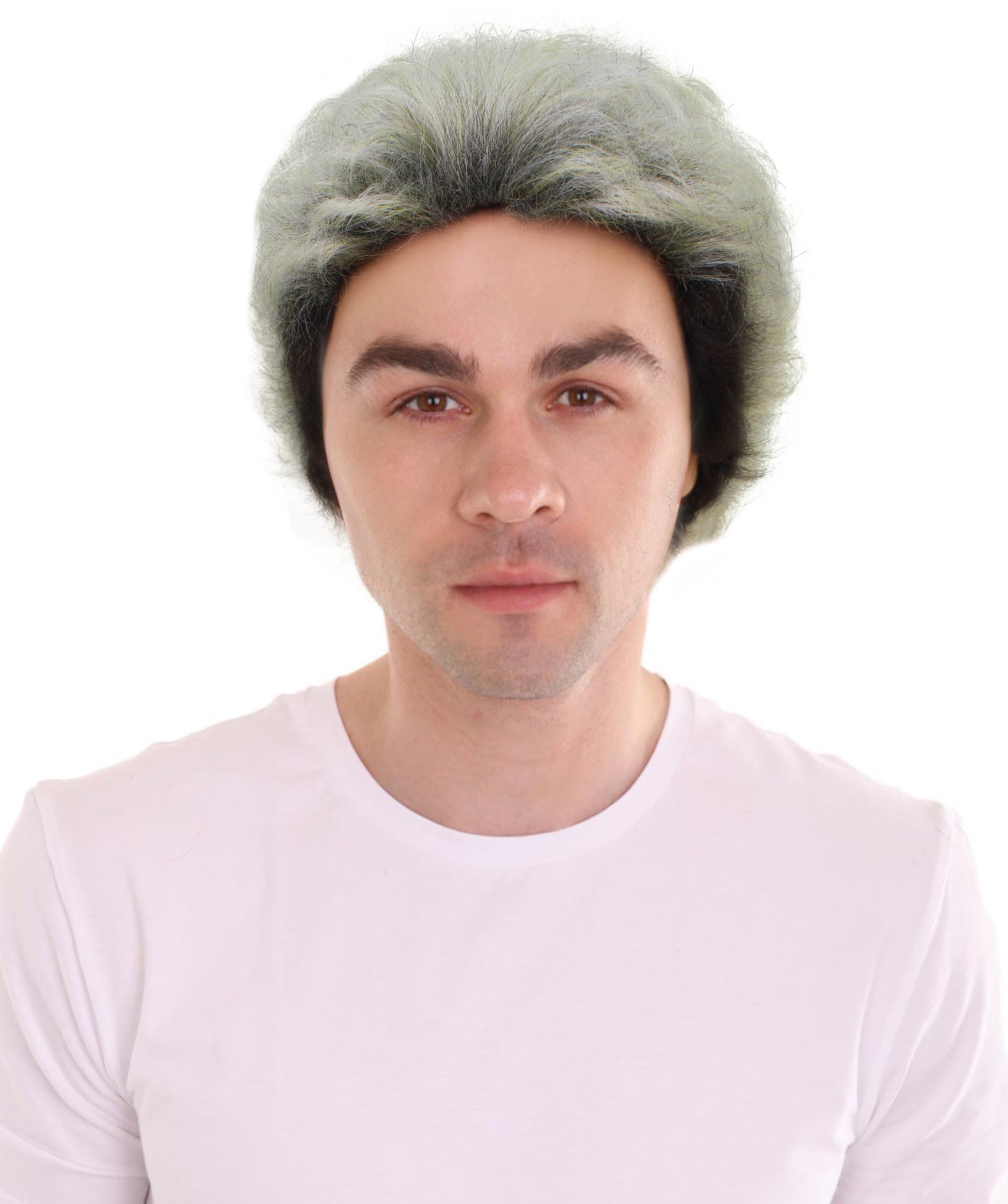 HPO Adult Men’s Sporty Natural-Looking Voluminous Short Blonde Curly Wig | Ideal for Sporty & Casual Look | Flame-retardant Synthetic Fiber