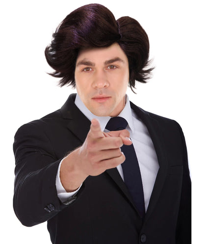 HPO Adult Men’s Wild 90s Detective Wig | Eccentric Character Look for Halloween
