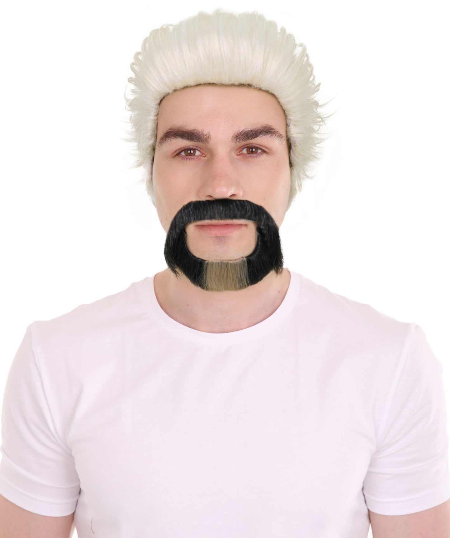 HPO Adult  Men’s Blonde Pointed Goatee-Style Mustache | Self-Adhesive Costume Facial Hair | Flame-retardant Synthetic Fiber