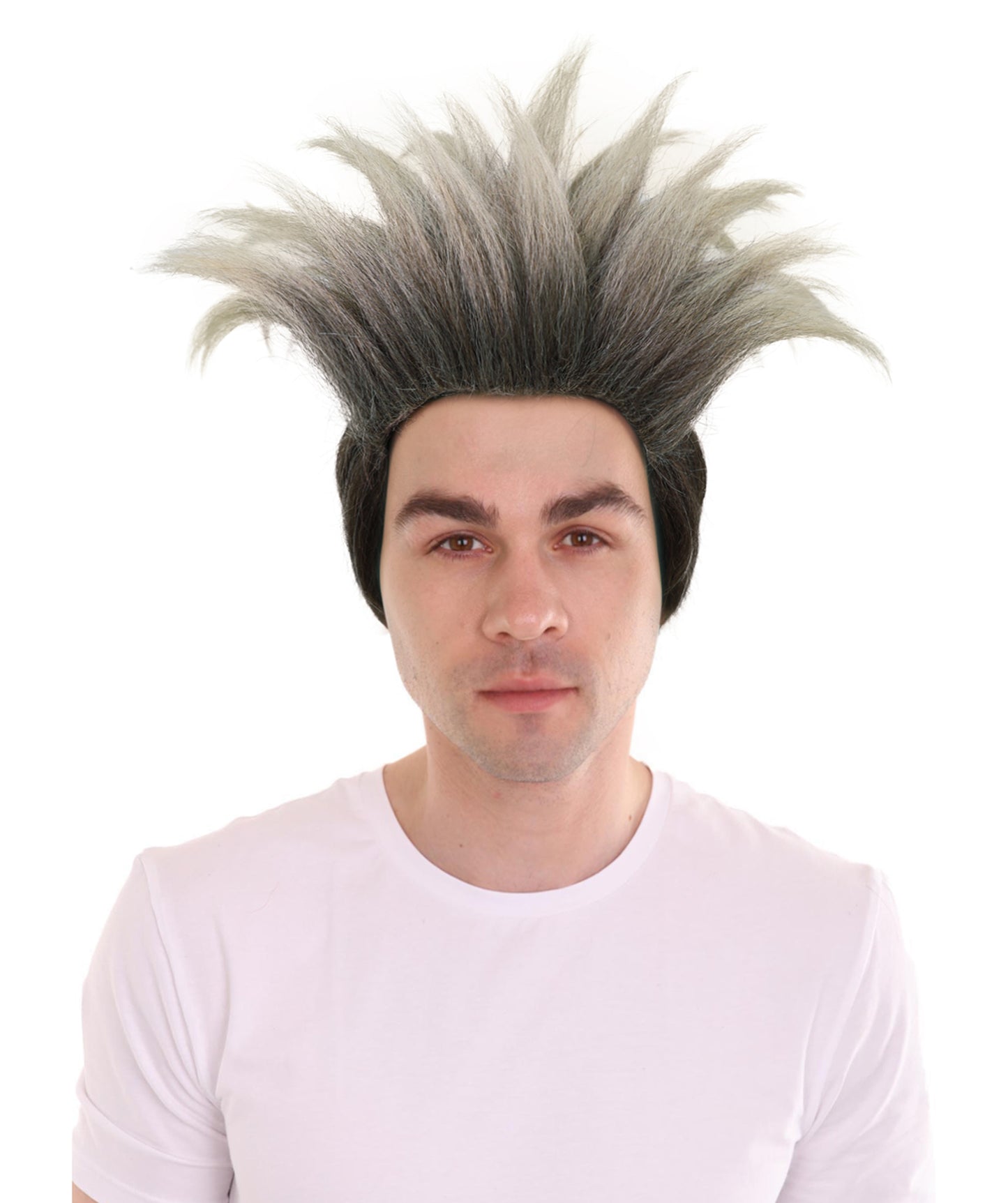 HPO Adult Men’s Multicolor Spiky Hero Wig | Green Mask & Goggles Costume Accessory | Flame-retardant Synthetic Fiber