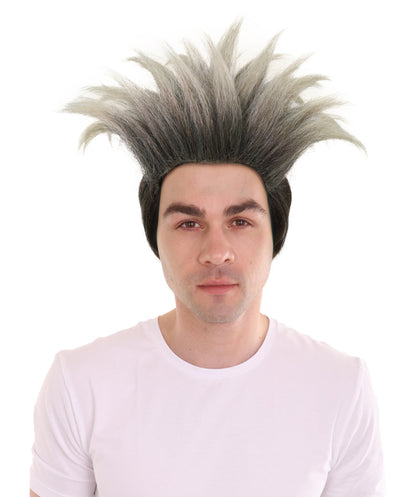 HPO Adult Men’s Multicolor Spiky Hero Wig | Green Mask & Goggles Costume Accessory | Flame-retardant Synthetic Fiber