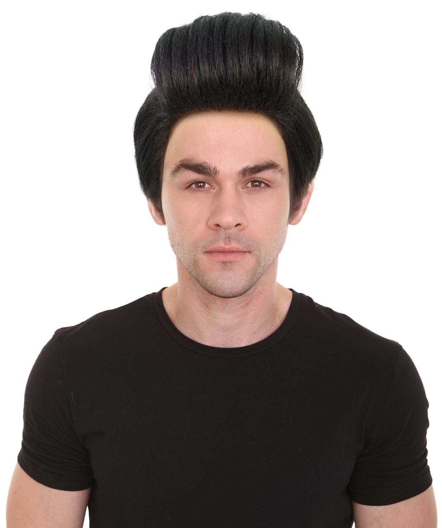 HPO Men’s High Volume Detective Style Brown Wig | Retro Fun Party Wig | Breathable Capless Cap