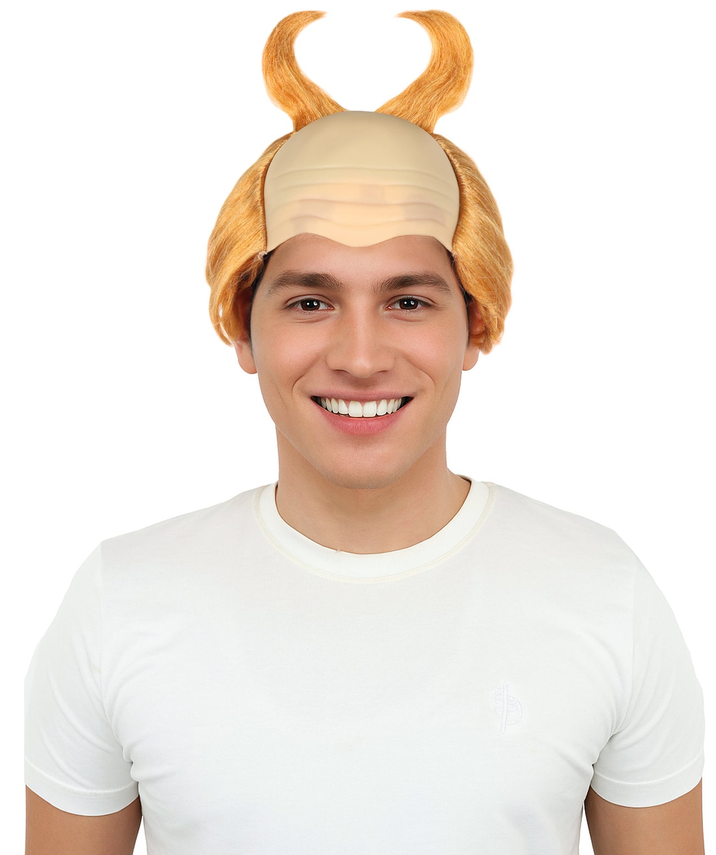 HPO Men's Horned Munchkin Wig –Light Orange Fantasy Hairpiece