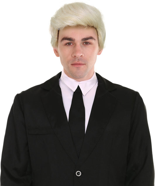 Men’s Short Blonde Side-Part President Wig | Capless Cap Design | Ideal for Halloween and themed party