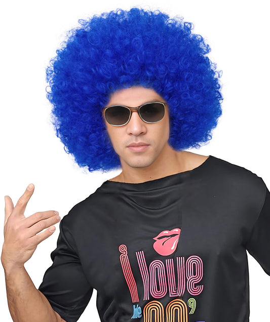 Men’s Big Curly Afro Wig | Bold Hair for Halloween, Themed Parties | Multiple Color Options