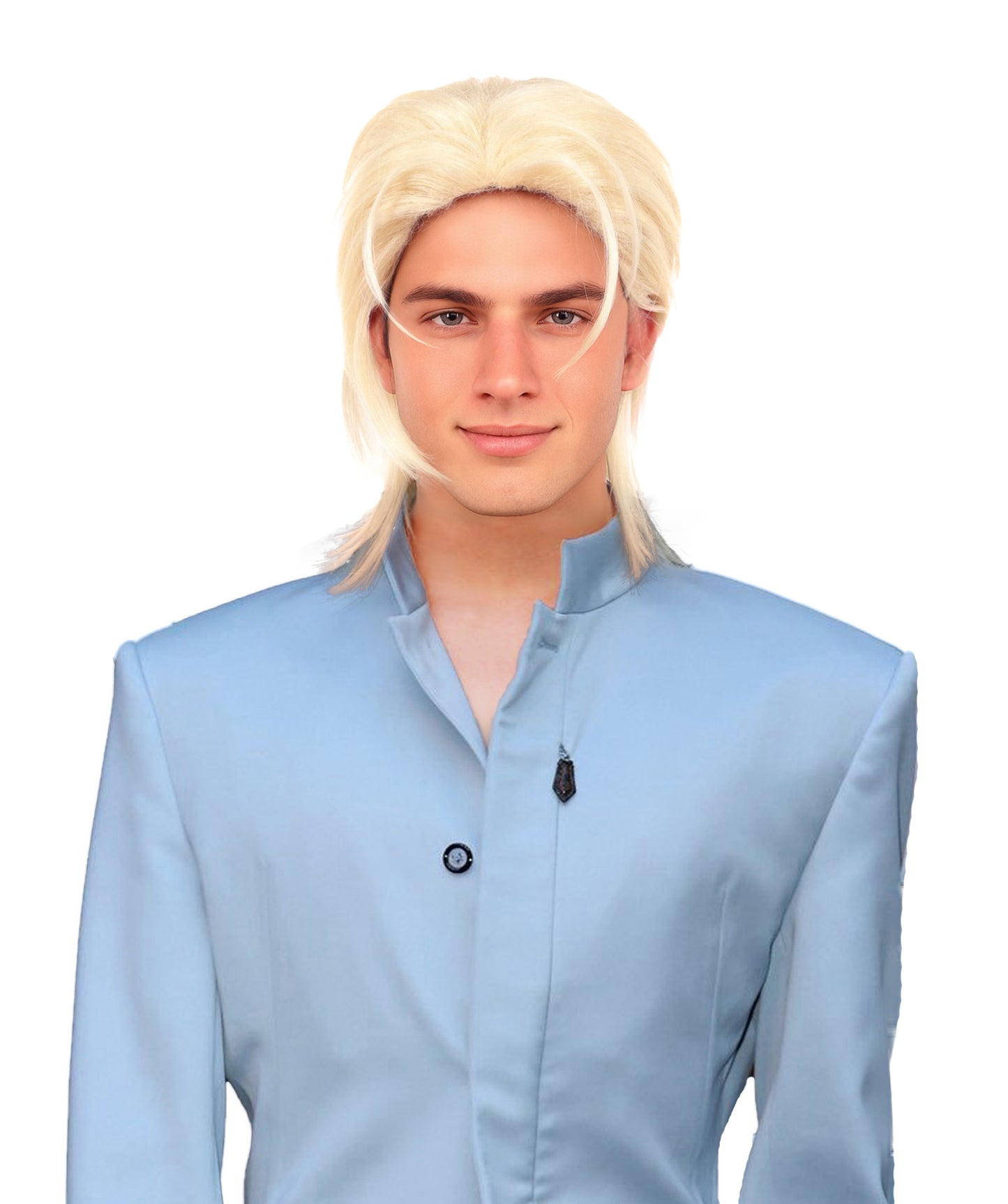 HPO Adult Men's Luxury Couture-Inspired Wig | Designer Style High Fashion Hairpiece | Elegant Synthetic Fiber for Cosplay, Party & Stage