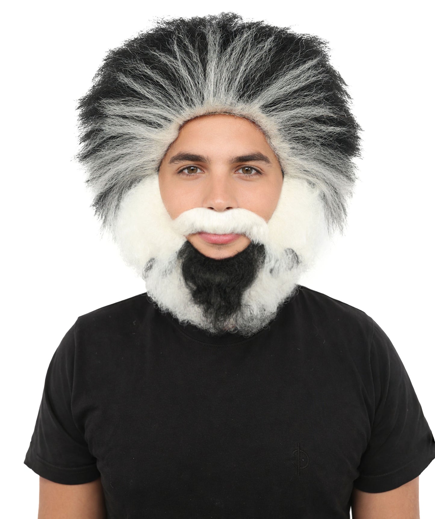 HPO Adult Men's Hillbilly Wig, Mustache & Beard Set | Straight Multicolor Hair with Matching Mustache, Beard & Sideburns | Synthetic Wig for Cosplay, Halloween & Roleplay