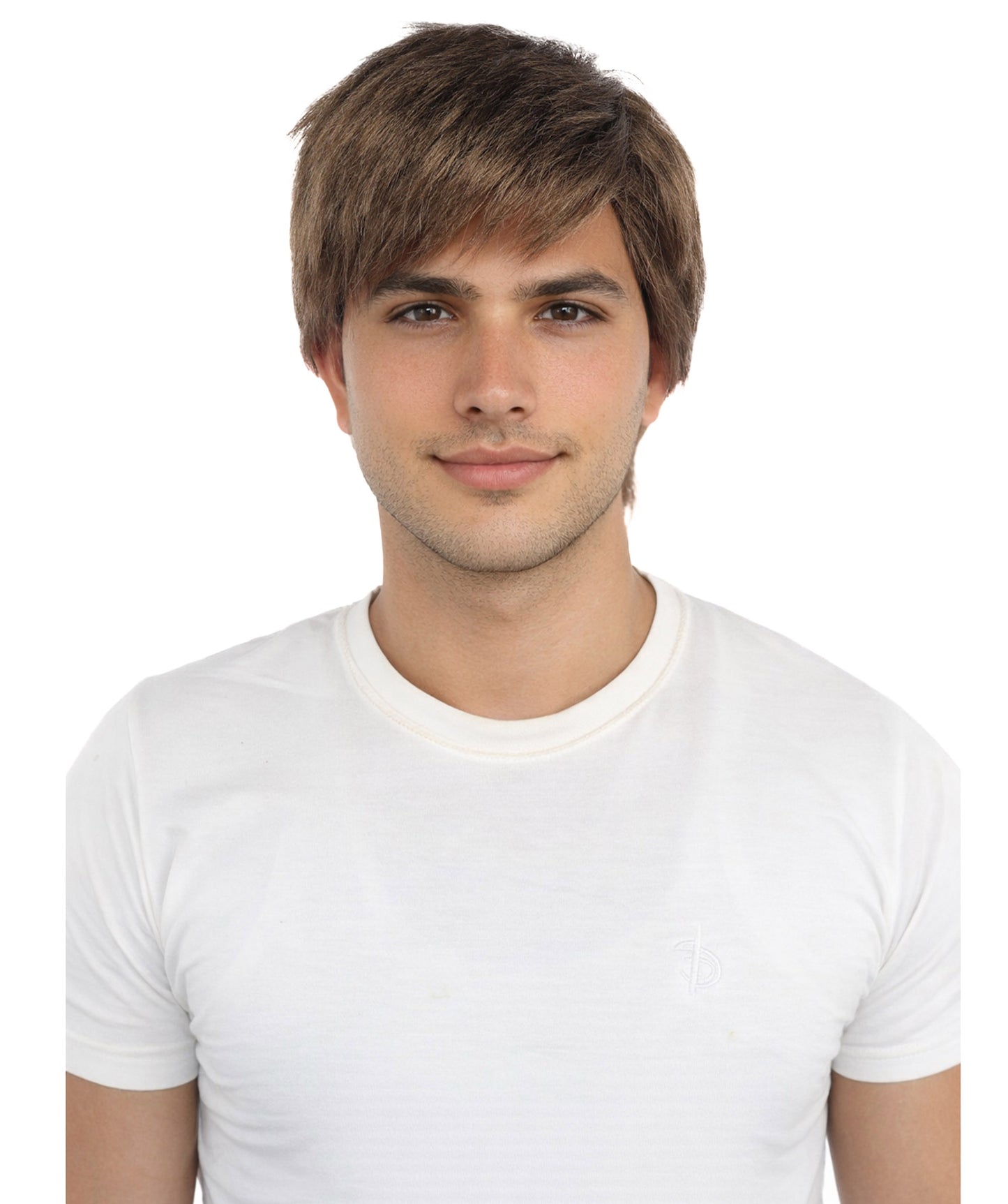 HPO Men's Classic Bowl Cut Wig | Short Brown Synthetic Hair Wig | Retro 80s Cosplay & Costume Accessory for Halloween & Roleplay