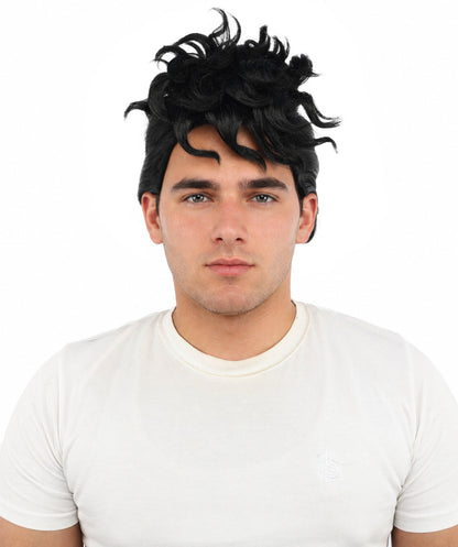 HPO Men’s Dark Brown Wig | Messy, Textured Look for Casual, Fun Styles | Ideal for Halloween, Cosplay and Themed Parties