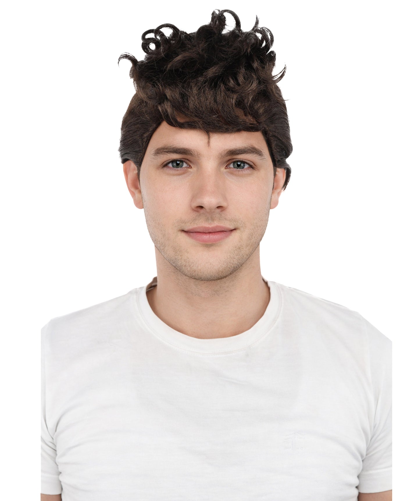 HPO Men’s Dark Brown Wig | Messy, Textured Look for Casual, Fun Styles | Ideal for Halloween, Cosplay and Themed Parties