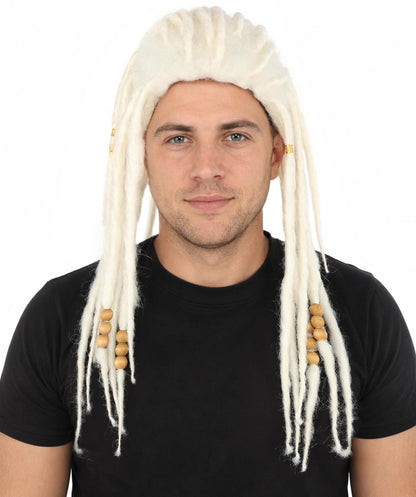 HPO Men’s Blonde Dreadlock Wig | Ideal for Cosplay, Halloween and Themed Parties | 22 Inch Realistic Texture, Adjustable Cap, and Comfortable Fit