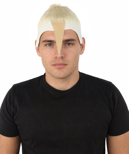 HPO Adult Men's Men's Adhesive Front Military Wig | Multicolor Options | Dark High and Tight Style with Glue-On Sideburns, Synthetic Fiber & Realistic Hairline | Halloween, Sci-Fi Roleplay, Special Effects Makeup & Costume Events