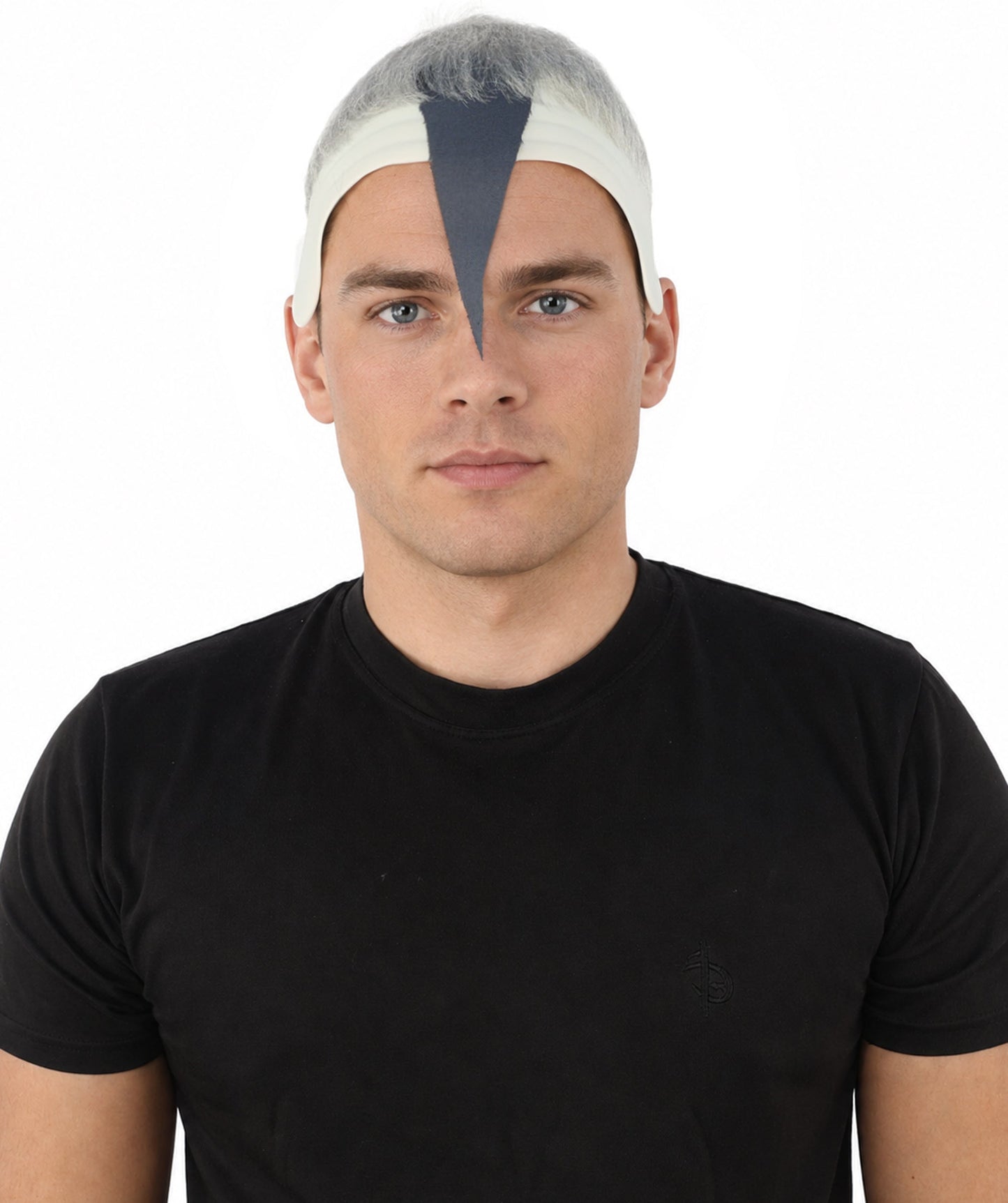 HPO Adult Men's Men's Adhesive Front Military Wig | Multicolor Options | Dark High and Tight Style with Glue-On Sideburns, Synthetic Fiber & Realistic Hairline | Halloween, Sci-Fi Roleplay, Special Effects Makeup & Costume Events