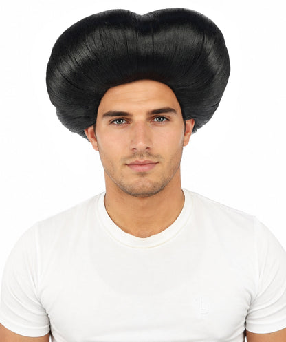 HPO Men's Mad Scientist Wig | High Volume White Vertical Hair with Faux Bald Cap Top & Structured Styling | Halloween Costume Party Theater Prop & Dress Up Accessory | Multicolor Options