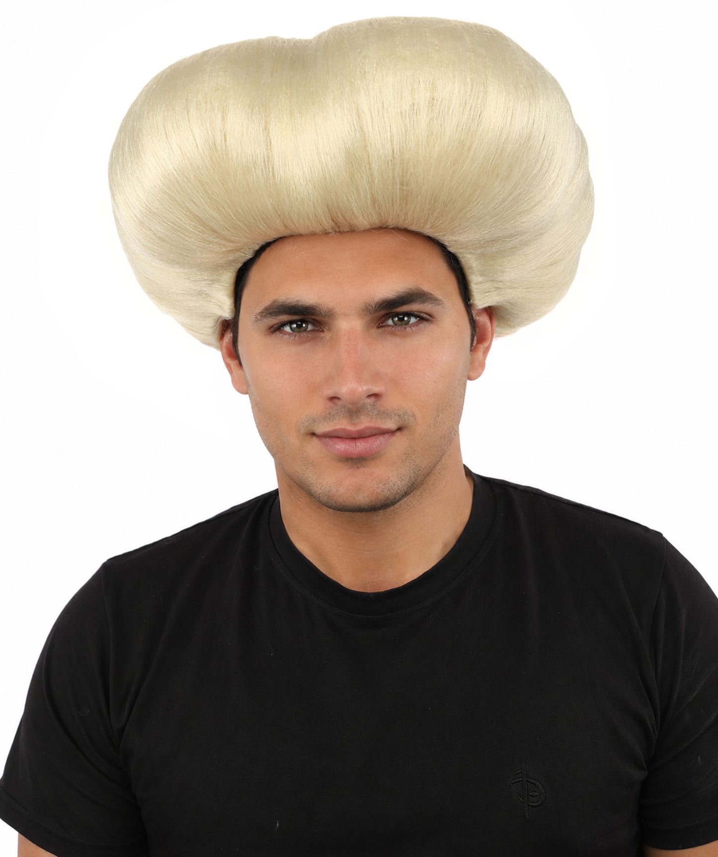 HPO Men's Mad Scientist Wig | High Volume White Vertical Hair with Faux Bald Cap Top & Structured Styling | Halloween Costume Party Theater Prop & Dress Up Accessory | Multicolor Options
