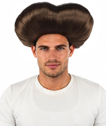 HPO Men's Mad Scientist Wig | High Volume White Vertical Hair with Faux Bald Cap Top & Structured Styling | Halloween Costume Party Theater Prop & Dress Up Accessory | Multicolor Options