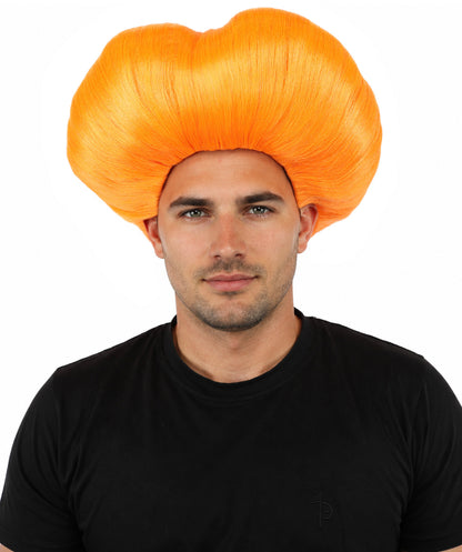 HPO Men's Mad Scientist Wig | High Volume White Vertical Hair with Faux Bald Cap Top & Structured Styling | Halloween Costume Party Theater Prop & Dress Up Accessory | Multicolor Options