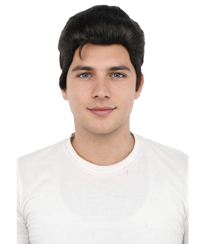 HPO Men's Side Swept Undercut Wig | Short Brown Texture with Tapered Sides, Heat Resistant Synthetic Fiber & Breathable Net | Halloween, Space Ranger Cosplay, Sci-Fi Theme Party & Roleplay