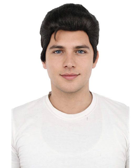 HPO Men's Side Swept Undercut Wig | Short Brown Texture with Tapered Sides, Heat Resistant Synthetic Fiber & Breathable Net | Halloween, Space Ranger Cosplay, Sci-Fi Theme Party & Roleplay