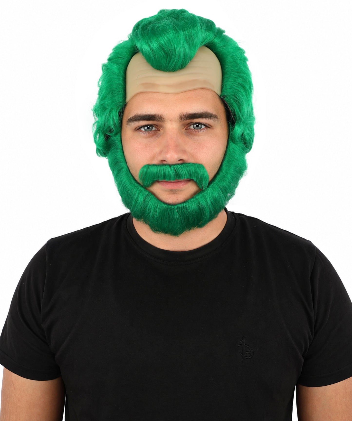 HPO Men’s Short Brown Curly Wig Beard & Mustache Set – Messy Sleepy Style Wig with Natural Afro Curls | Animated Movie-Inspired for Halloween & Cosplay Characters